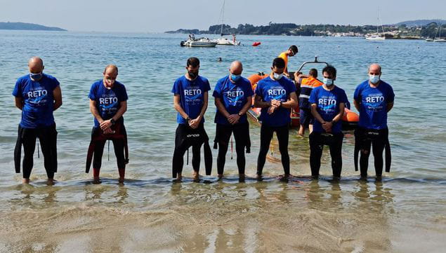 De A Coruña a Cabanas a nado por las víctimas del covid-19