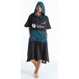 PONCHO NATACION UNISEX NEGRO/AZUL PETROLEO AGAELA